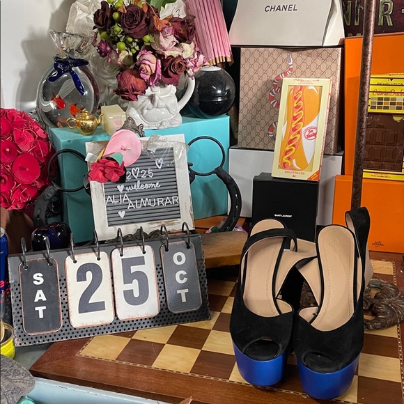 Celine shoes new Celine Black Suede Platform Ankle Strap Sandals Size - Picture 1 of 8